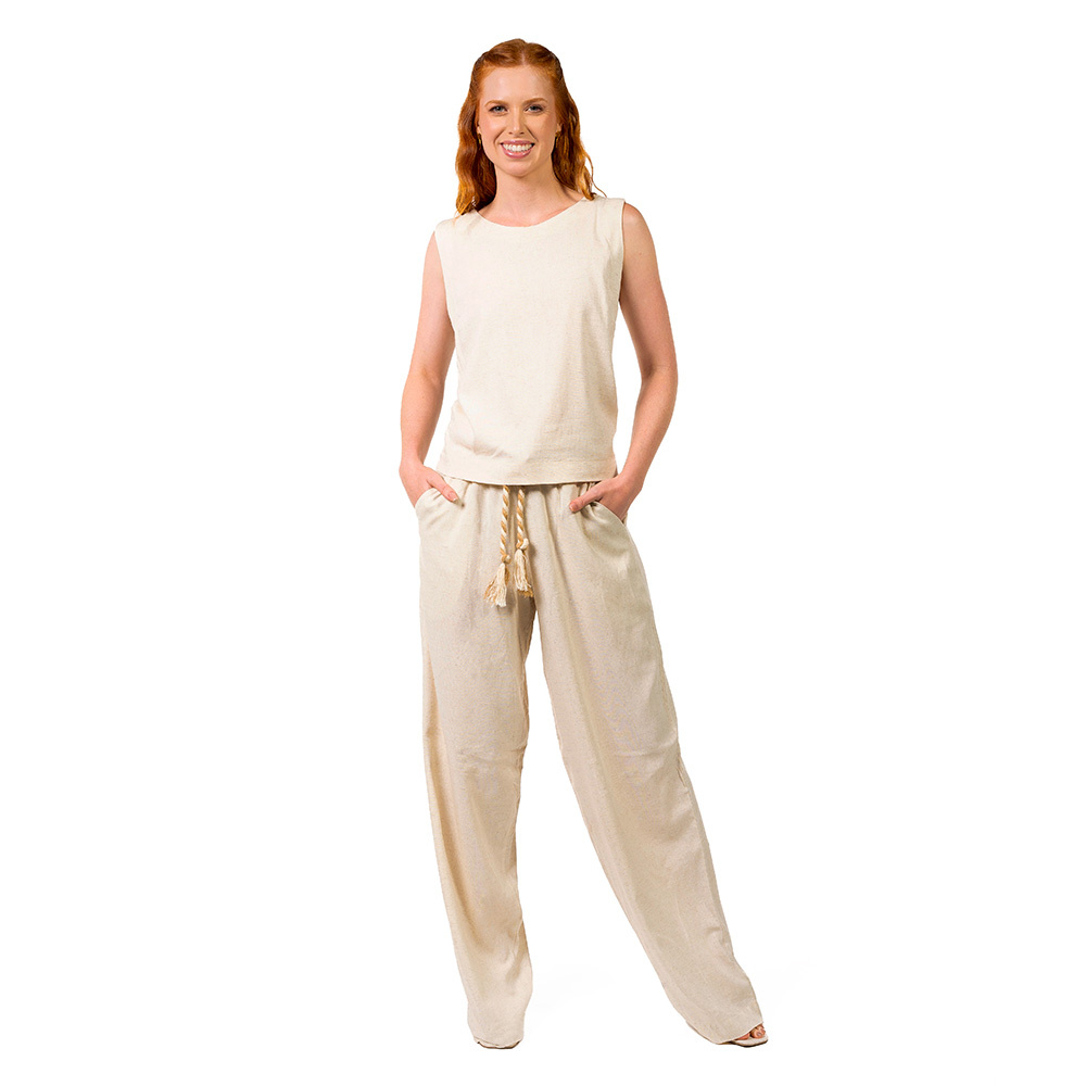 Cropped Linho Ana Natural Cropped Linho Ana Natural