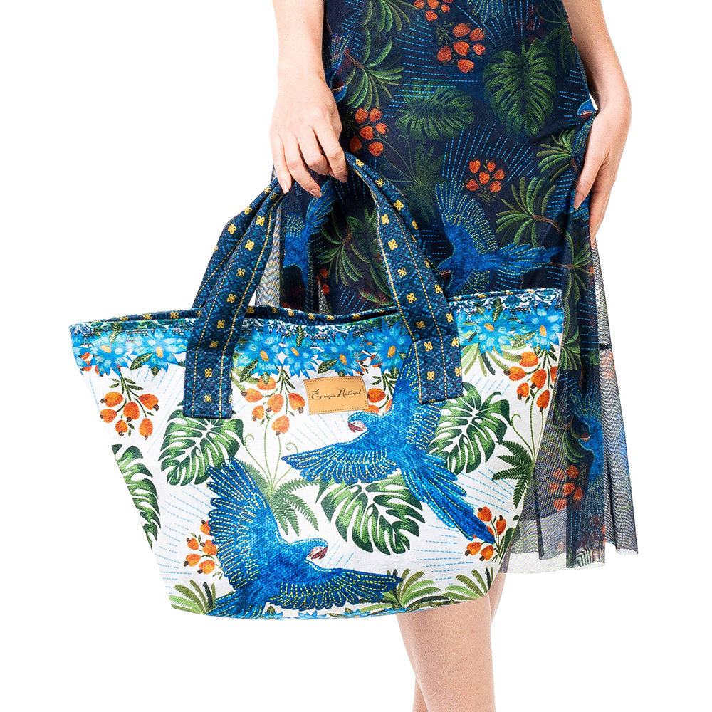 Bolsa Praia Arara Bordado Barra