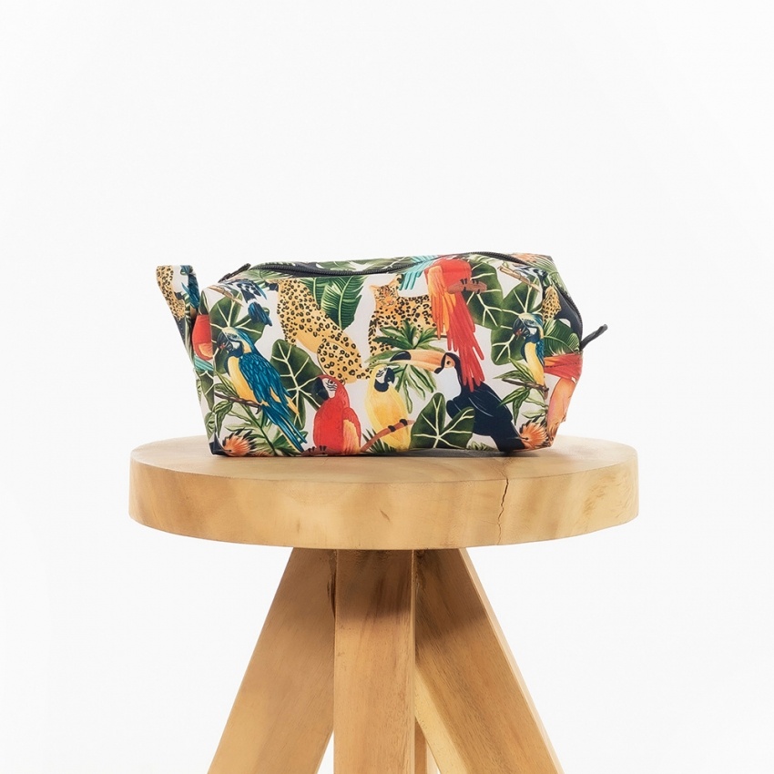 Necessaire Animais Floresta Fundo Off Necessaire Animais Floresta Fundo Off