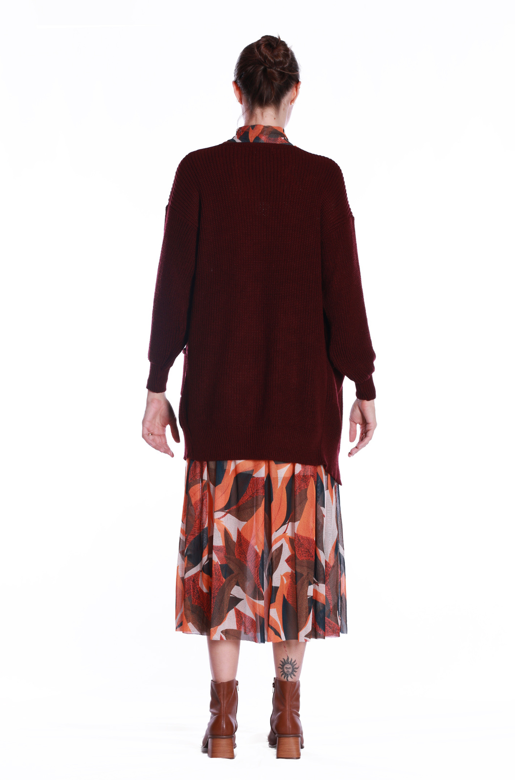 Cardigan Tricô Feminino Norma Vinho Cardigan Tricô Feminino Norma Vinho