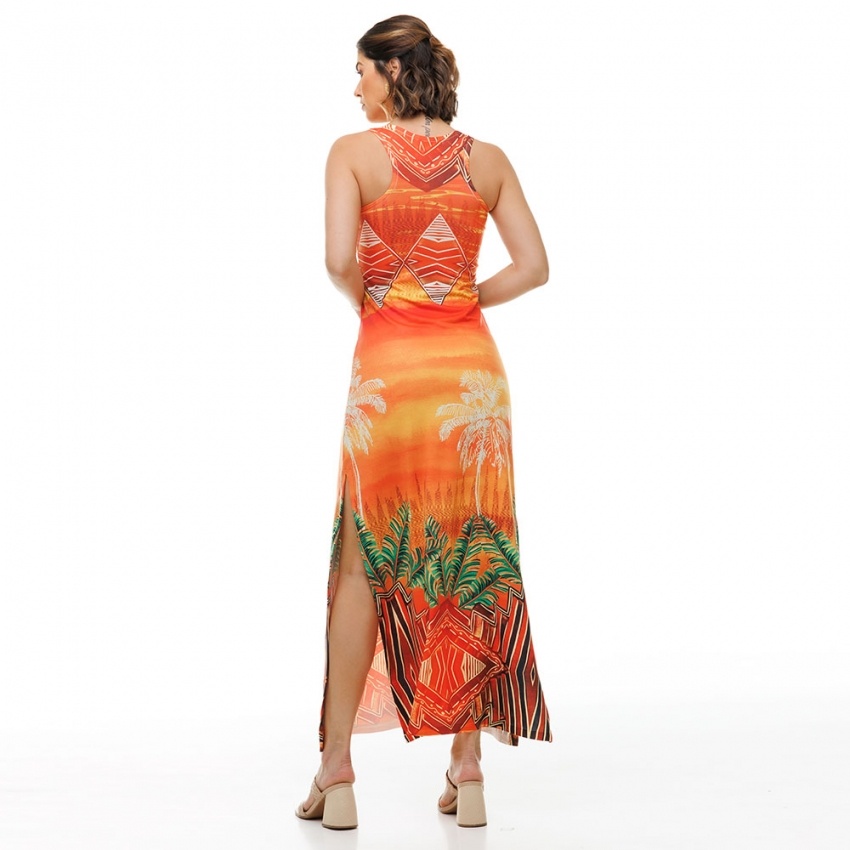 Vestido Hortência Étnico Por do Sol