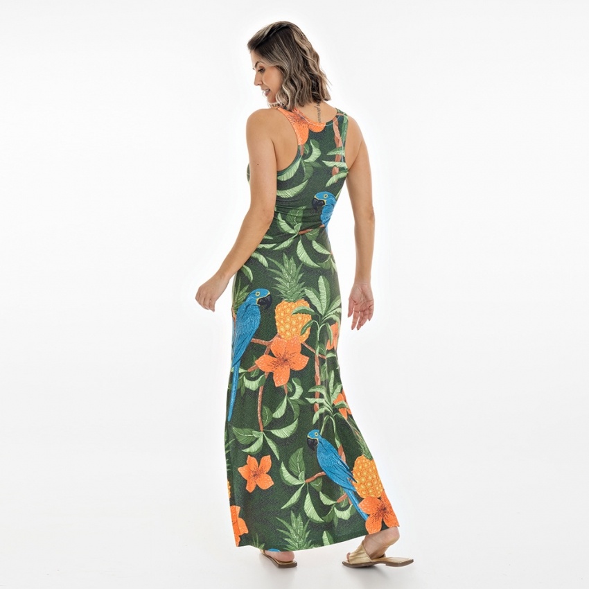 Vestido Hortência Arara Azul, Abacaxi Vestido Hortência Arara Azul, Abacaxi