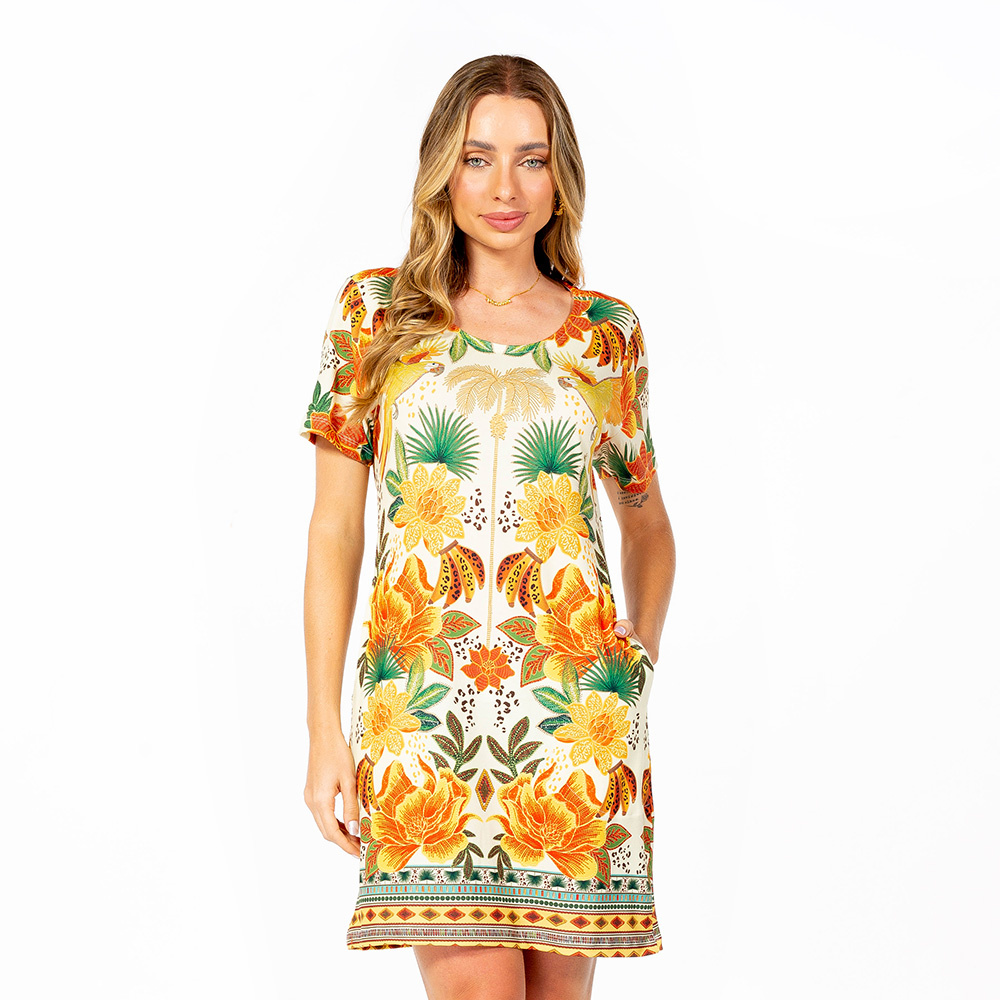 Vestido Floresta Banana Amarela Vestido Floresta Banana Amarela