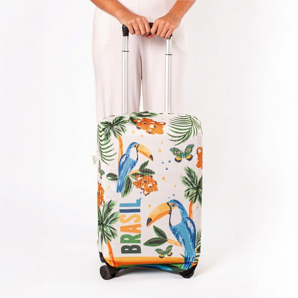 Acessório Capa De Mala Estampado Elementos Br Aquarela