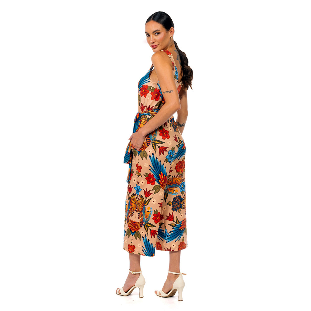 Macacão Bambú Araras Paraiso Floral Macacão Bambú Araras Paraiso Floral