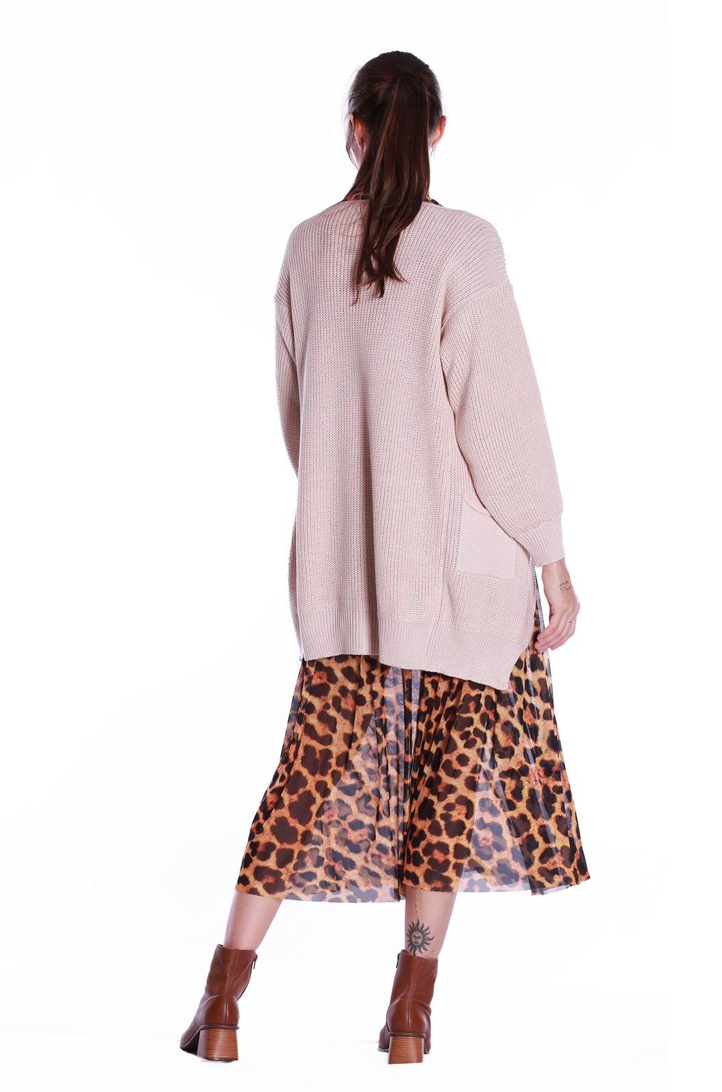 Cardigan Tricô Feminino Norma Bege