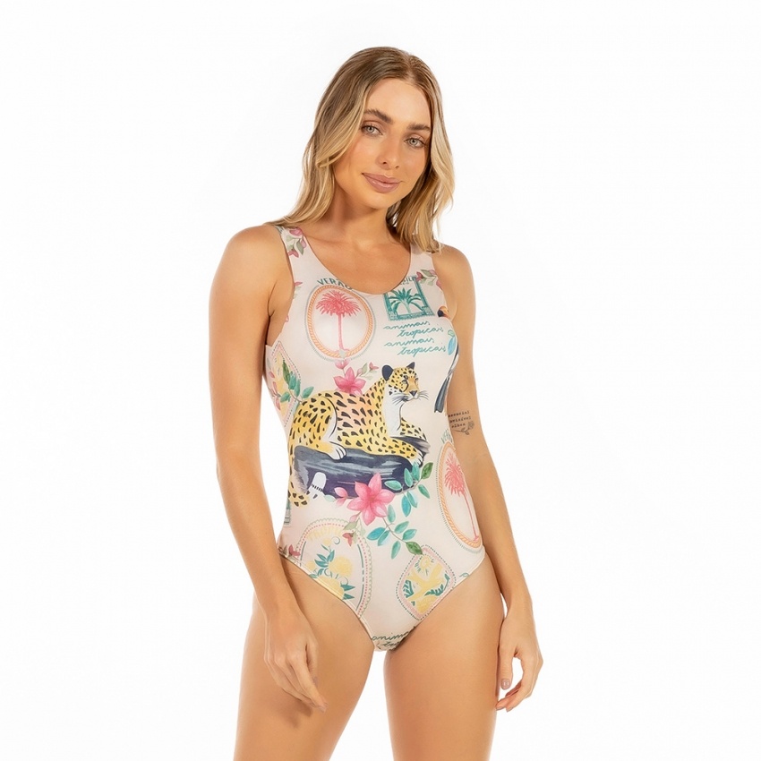 Body Regata Bichos Flores Verão Postal Body Regata Bichos Flores Verão Postal