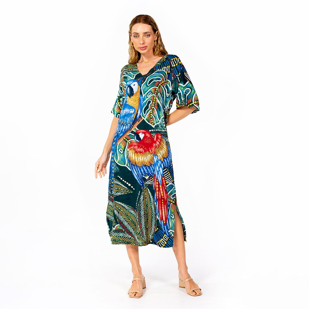 Kaftan Atena Araras e Cores