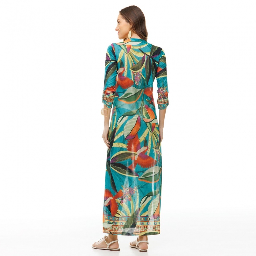 Saída de Praia Longa Cancún Tucano Color Fundo Turquesa