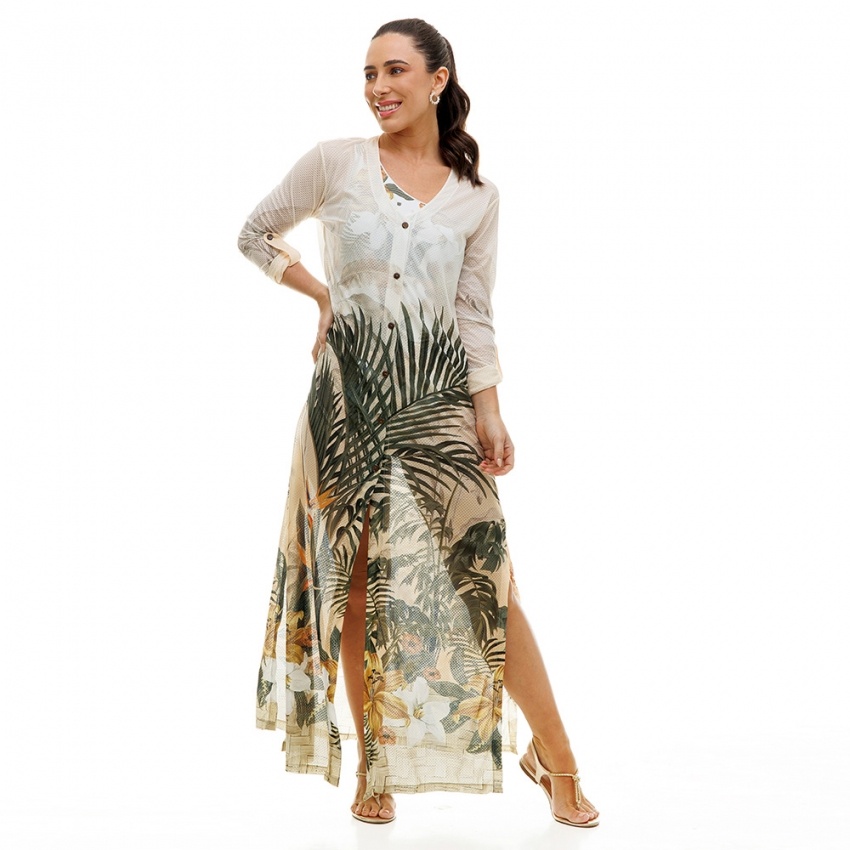 Saída de Praia Longa Cancún Pássaros com Barrado em Flores Saída de Praia Longa Cancún Pássaros com Barrado em Flores