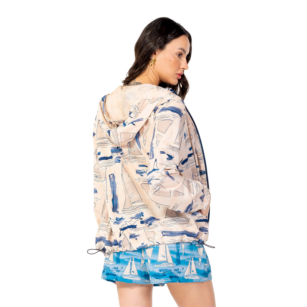 Jaqueta Corta Vento Ecoventura Barcos Gaivotas