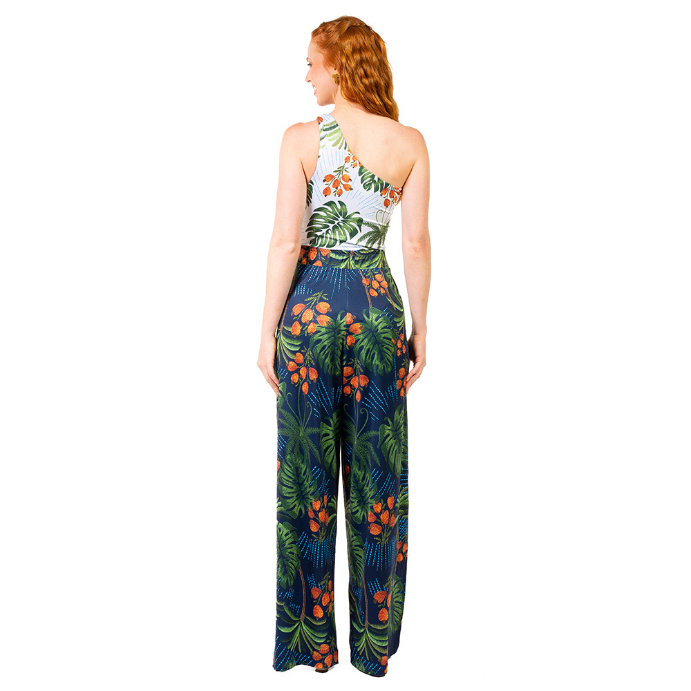 Calça Com Fenda Arara Bordado Barra Calça Com Fenda Arara Bordado Barra