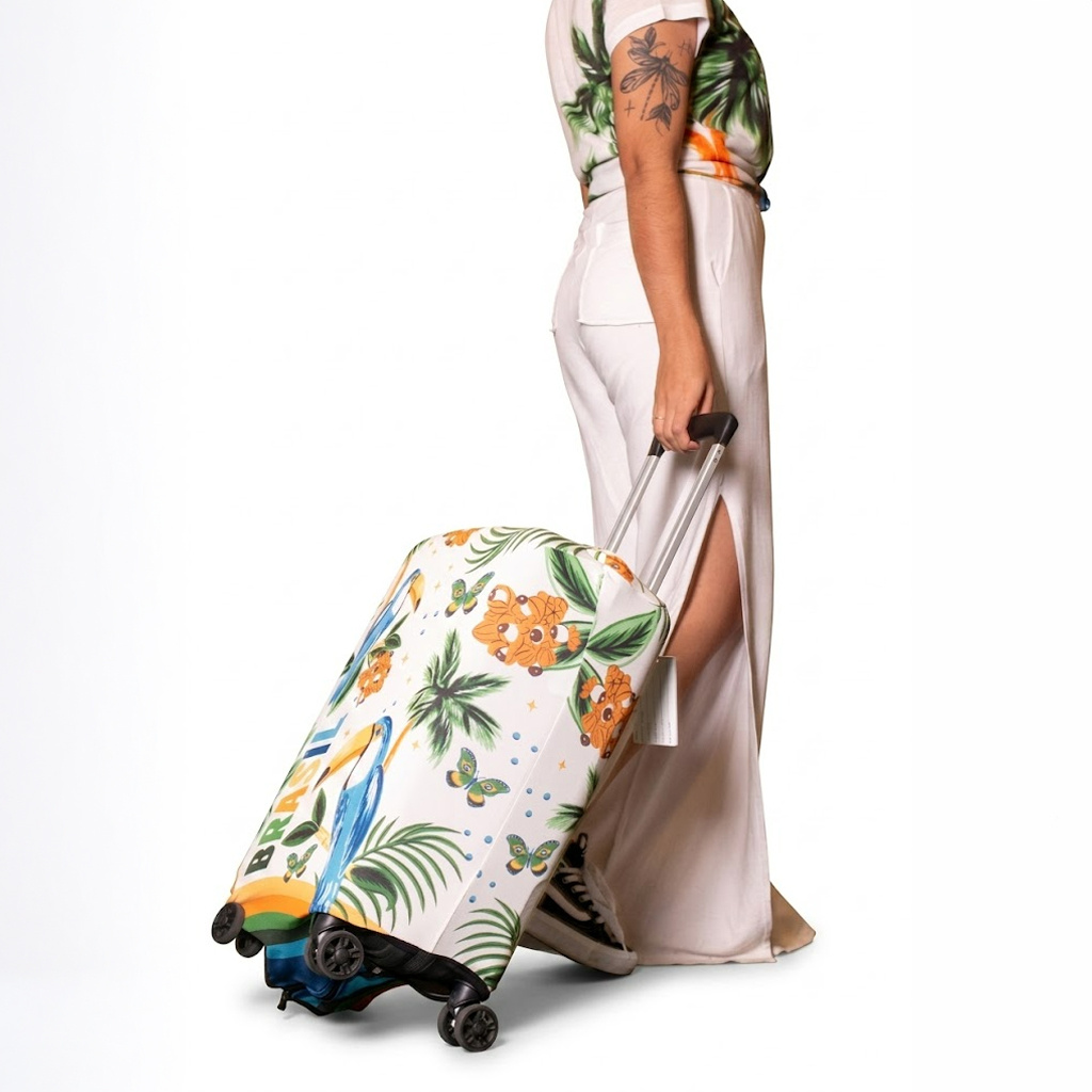 Acessório Capa De Mala Estampado Elementos Br Aquarela