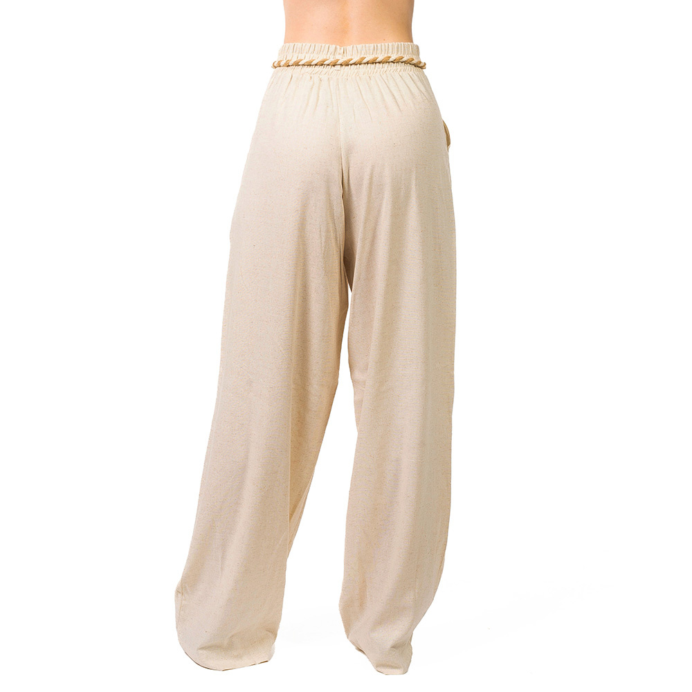 Calça Ampla Linho Natural Calça Ampla Linho Natural