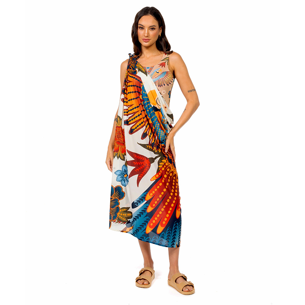 Canga Retangular Araras Paraiso Floral