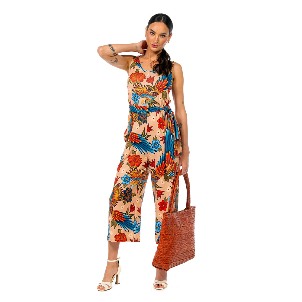 Macacão Bambú Araras Paraiso Floral Macacão Bambú Araras Paraiso Floral