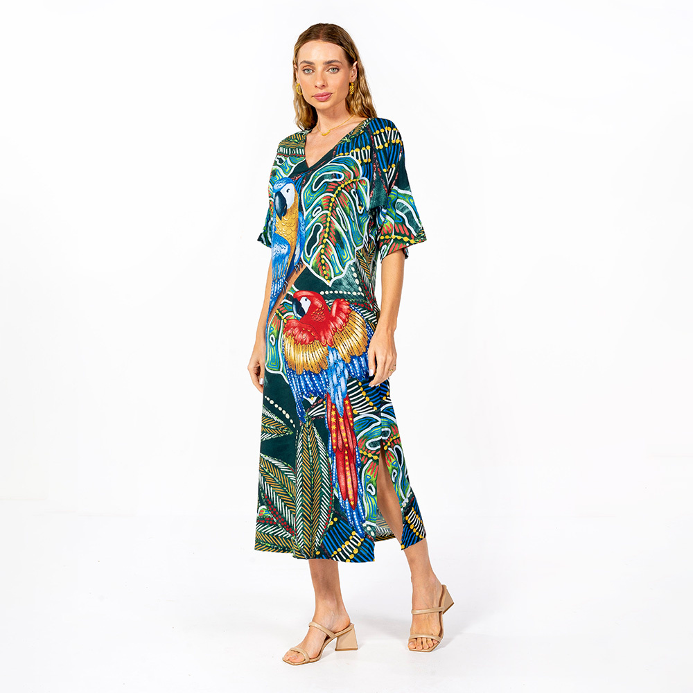 Kaftan Atena Araras e Cores