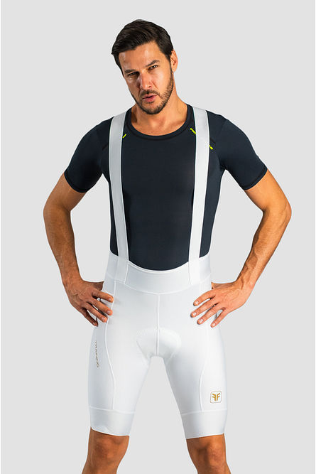 Bretelle ciclismo masculino Training branco Free Force