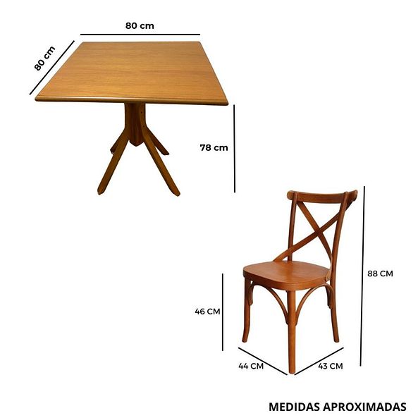 medidas conjunto de madeira macica