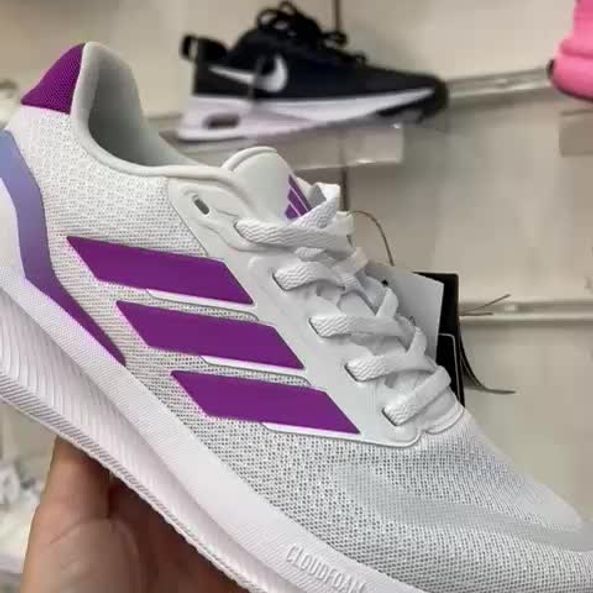 Tênis Adidas RunFalcon Feminino Cor Branco/Fucsia