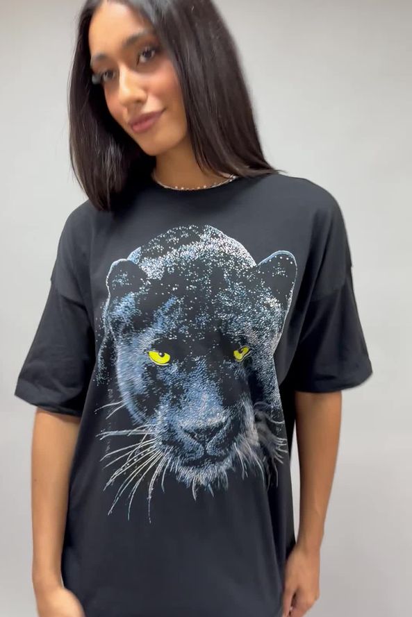 LÝFT PANTHER GRAPHIC VINTAGE BIG T-SHIRT Panther Graphic Vintage