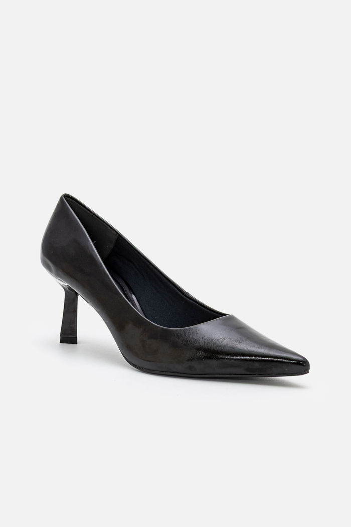 Scarpin Clássico com Salto Geométrico Preto