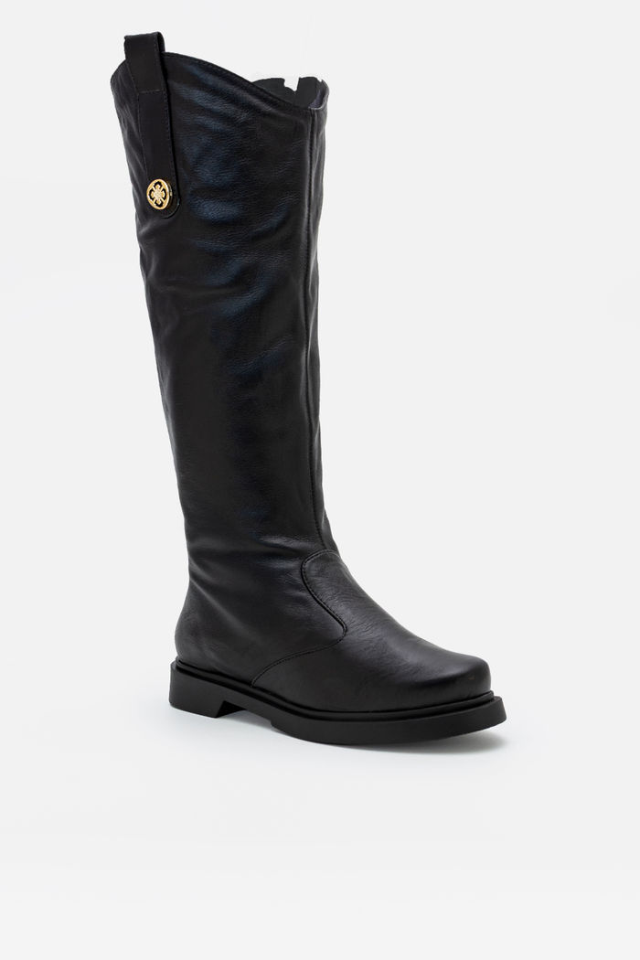 Bota Montaria em Couro Preta