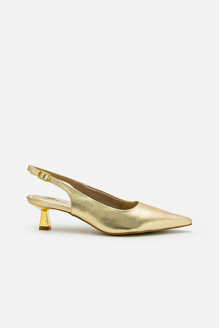 Chanel com Salto Cromado Champagne