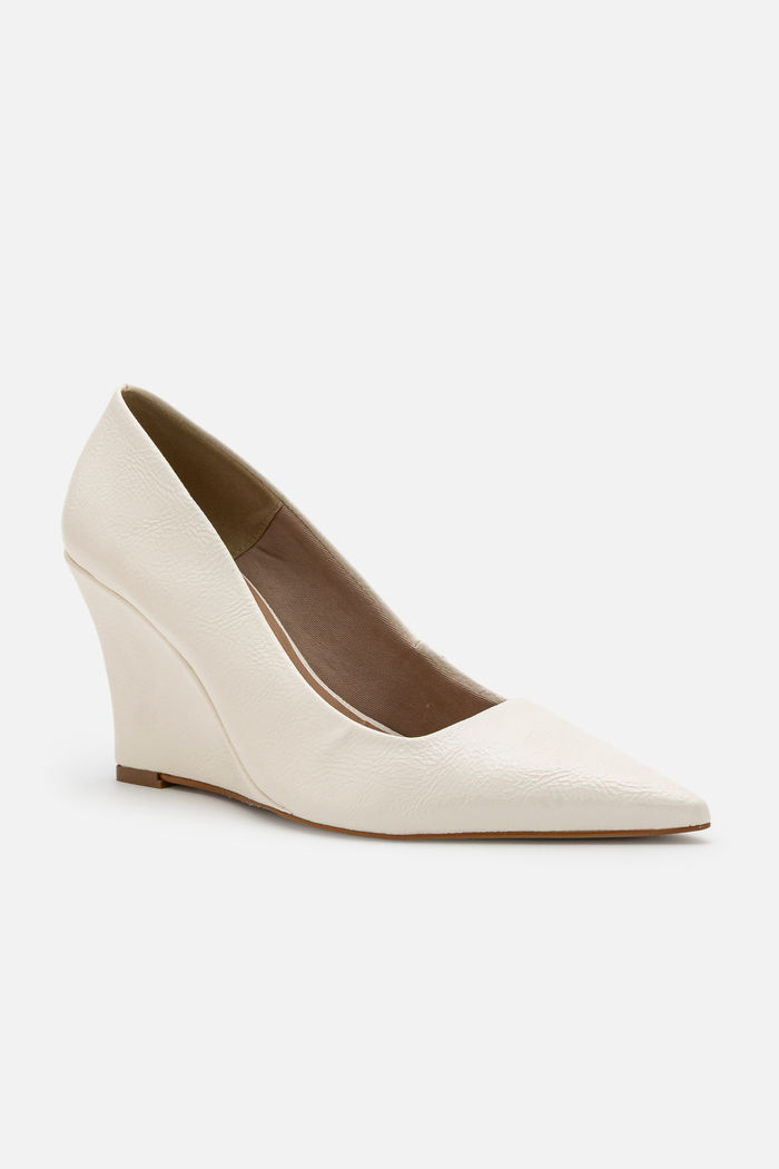 Scarpin com Salto Anabela Bico Fino Moderníssimo Off White