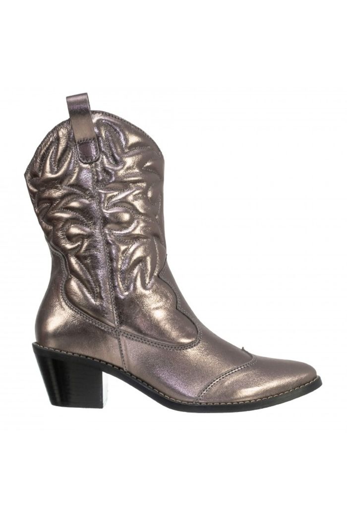Bota Western Bordada Cano Longo Chumbo
