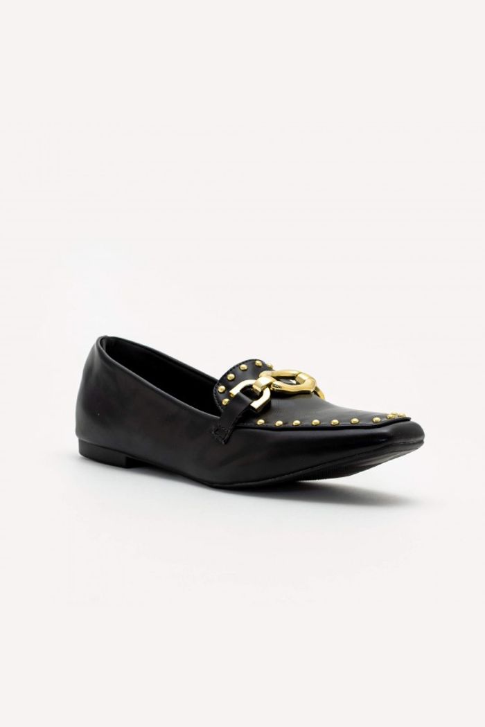 Mocassim com Rebites Preto