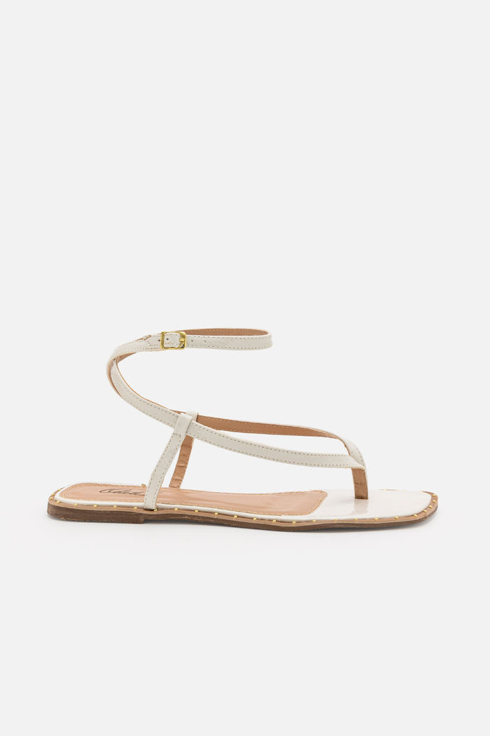 Rasteira Dedo Com Tornozeleira Branca