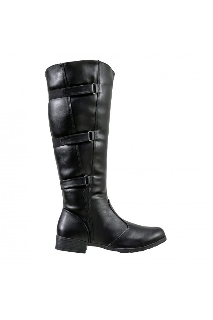 Bota Montaria com Extensor e Salto Baixo Preto