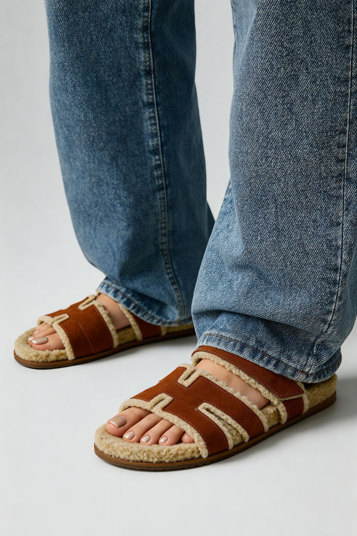 Papete em H com Pelinho Tostado