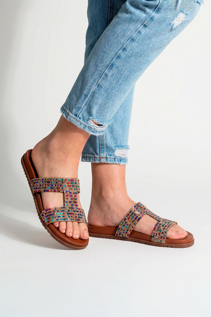 Papete Cléo Poderosa com Pedraria Tostado