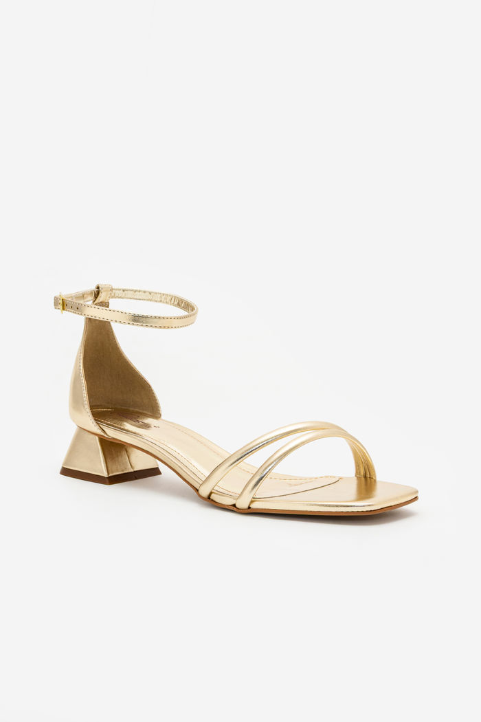 Sandália com Tiras Finas Champagne