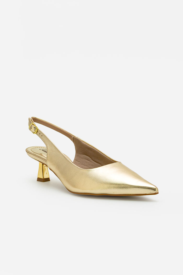 Chanel com Salto Cromado Champagne