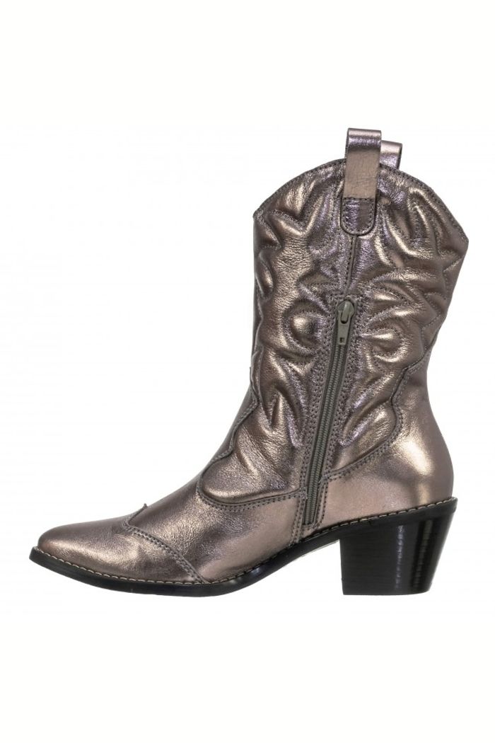 Bota Western Bordada Cano Longo Chumbo