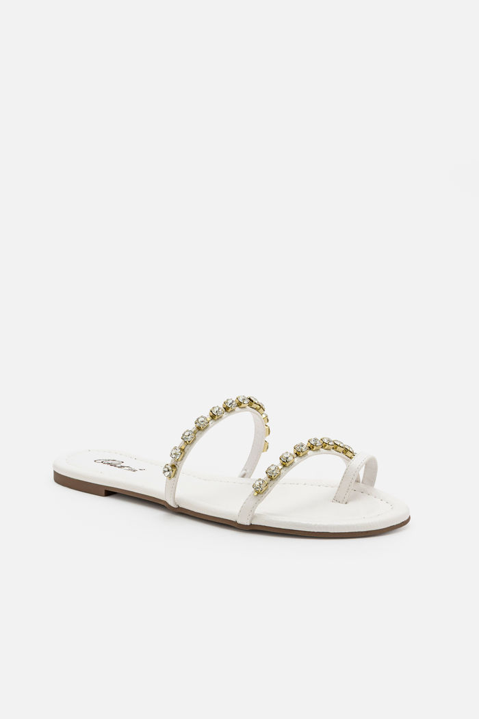 Rasteira com Strass Delicada Branco