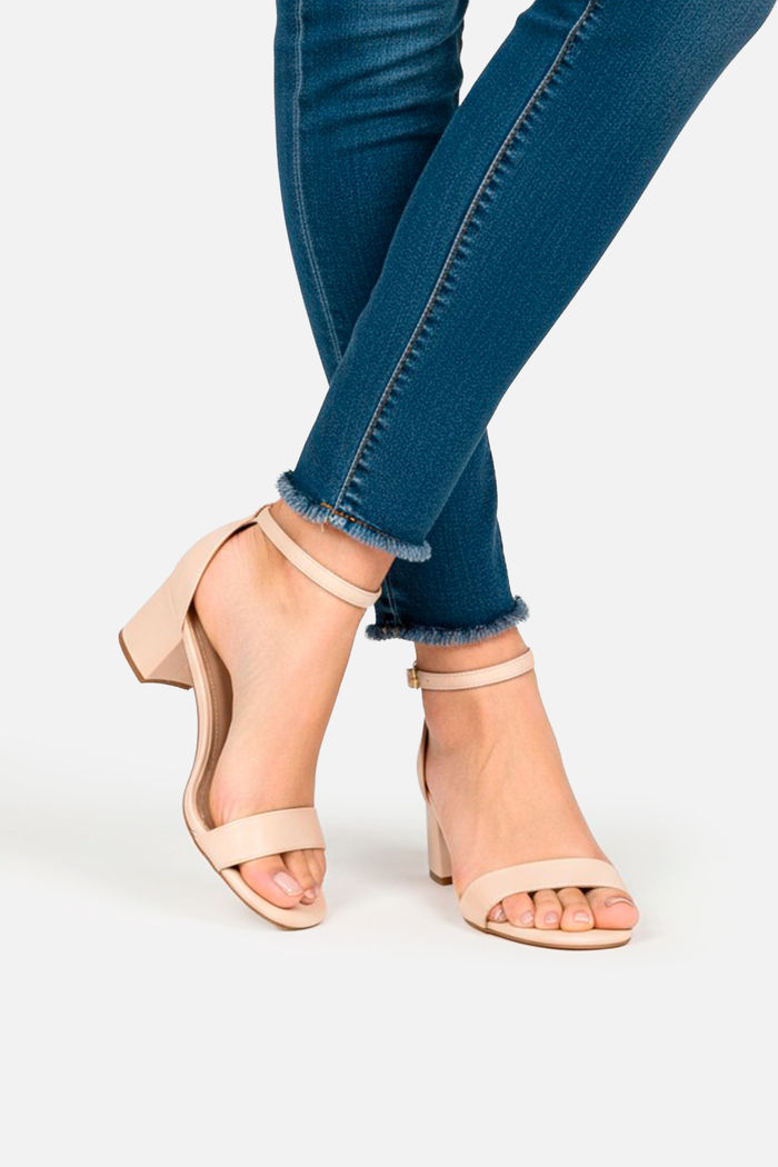 Sandália Tem que ter Salto Bloco Amêndoa