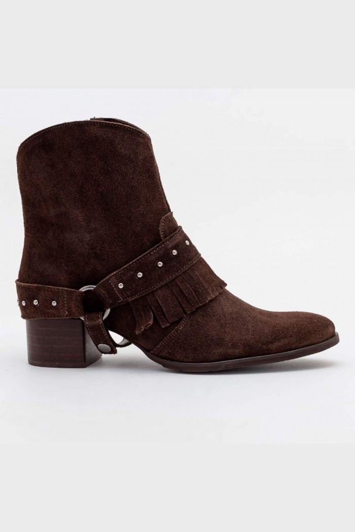 Bota Western 2 em 1 em Couro Café