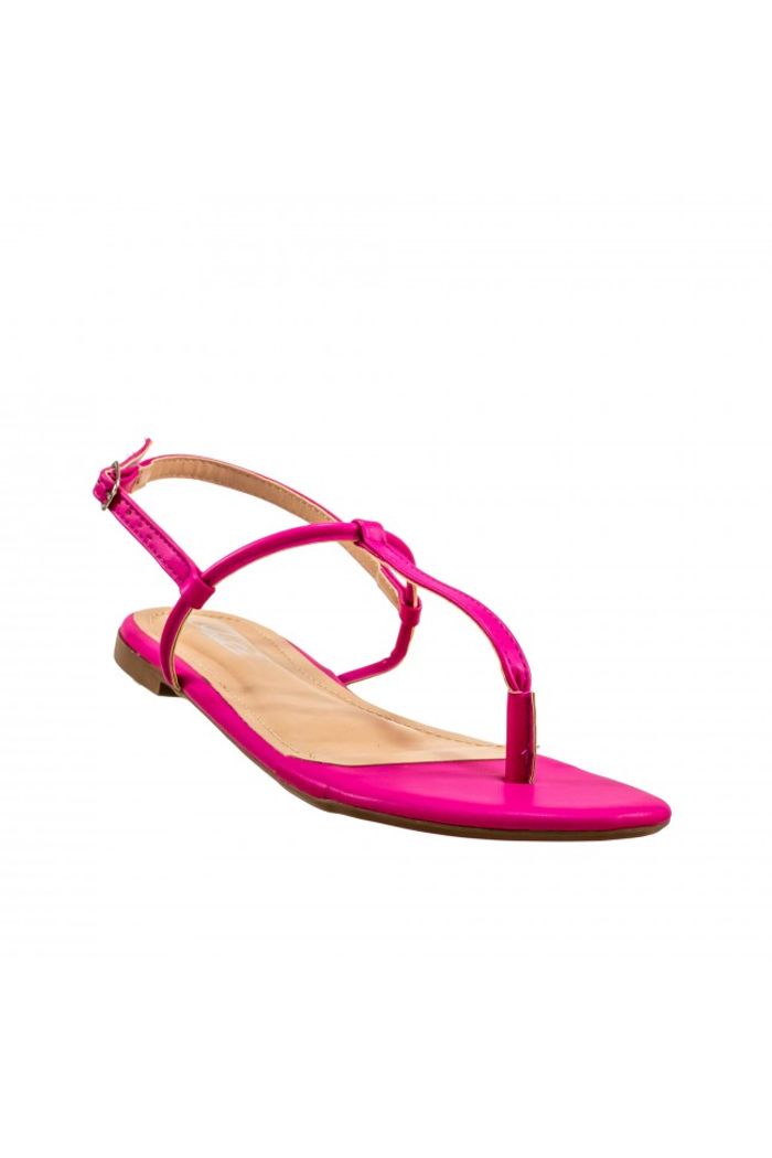 Rasteira Básica Minimalista Tiras Pink