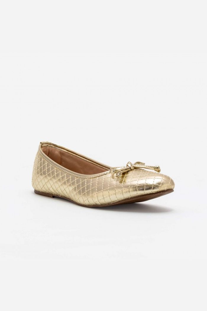 Sapatilha Matelasse Verniz Ouro Light