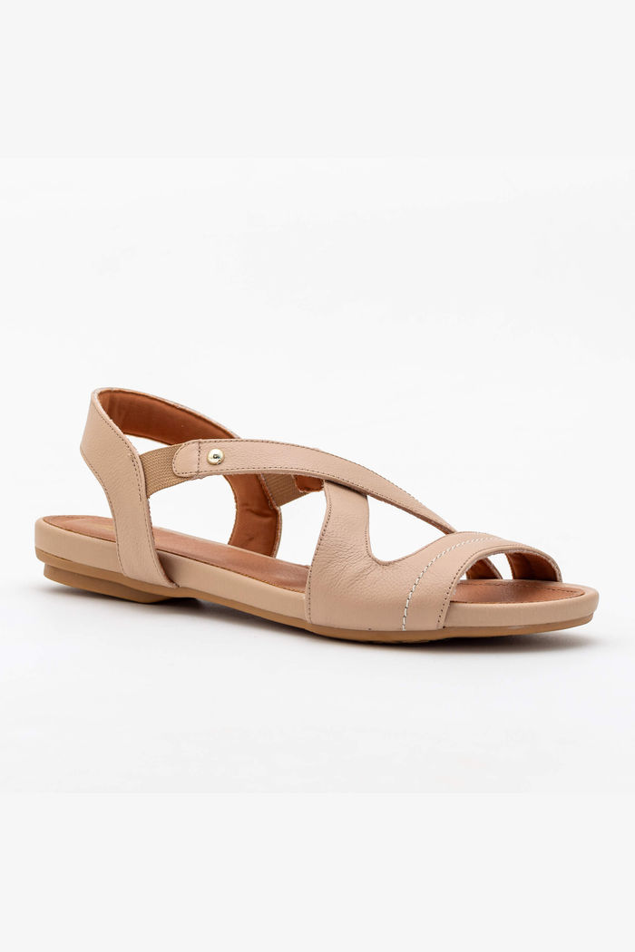 Rasteira Confortável em Couro Rose