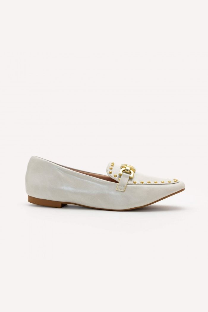 Mocassim com Rebites Off White