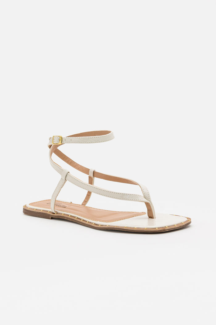 Rasteira Dedo Com Tornozeleira Branca