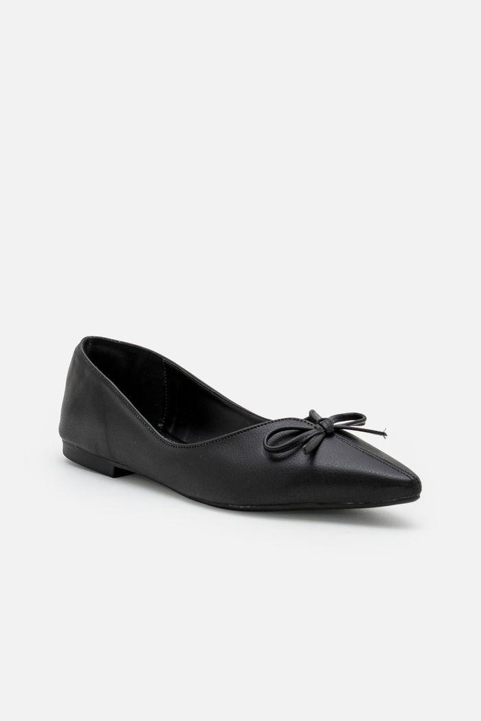 Sapatilha Laço e Bico Fino Preta