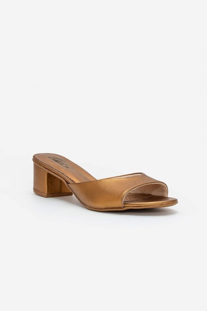 Mule com Tira e Salto Bloco Bronze