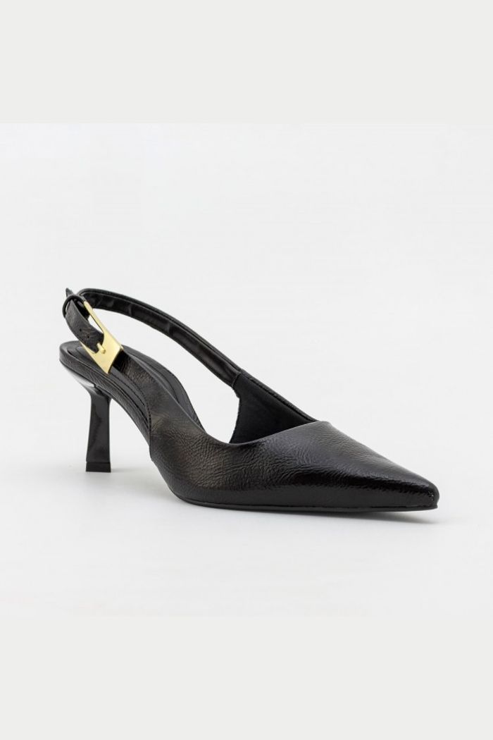Chanel com Fivela e Salto Geométrico Preto