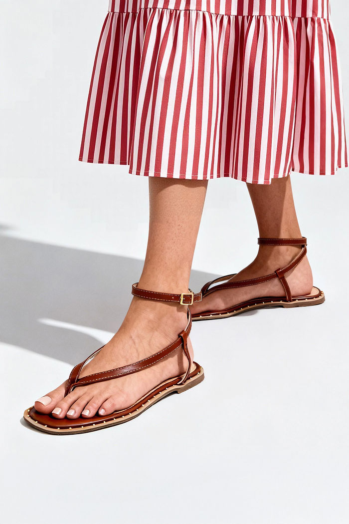 Rasteira Dedo Com Tornozeleira Tostado